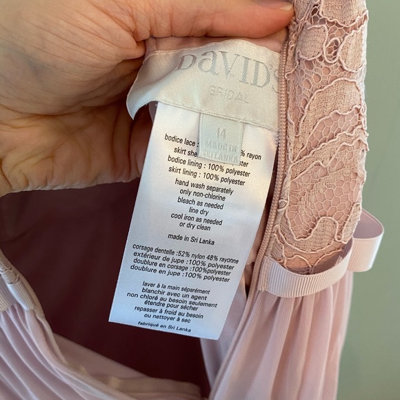 Bridesmaids Dress Lace V-Neck Cameo Long NWT 14 - Picture 11 of 11